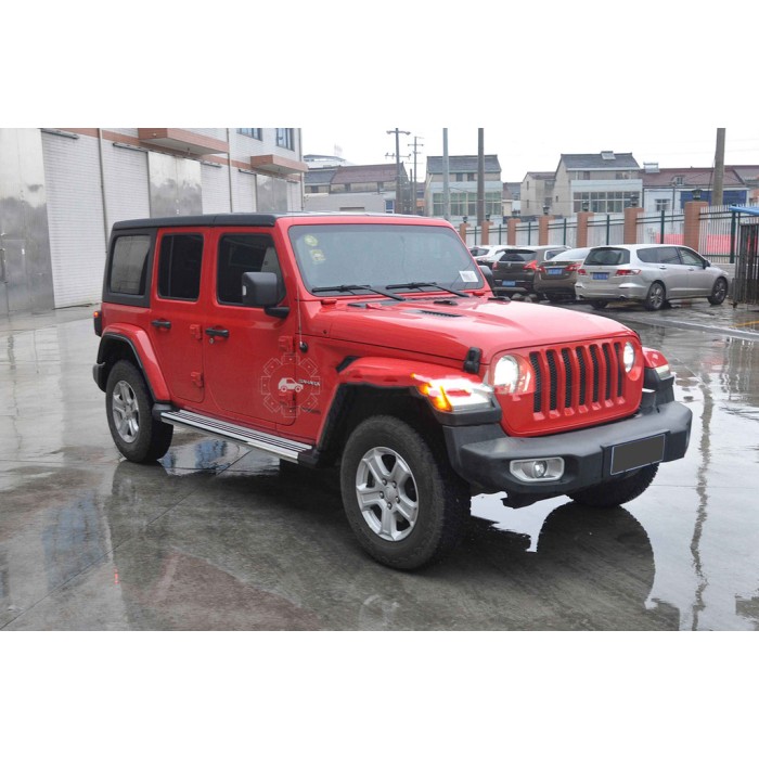 Бокові пороги Silver (2 шт) для Jeep Wrangler 2007-2017 рр