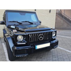 Передня решітка (GT, з хром смужками) Біла з хром смужками для Mercedes G сlass W463 1990-2018рр