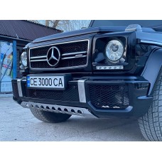 Передній бампер AMG G63/G65 (в зборі) G63 (хромована сітка) для Mercedes G сlass W463 1990-2018рр