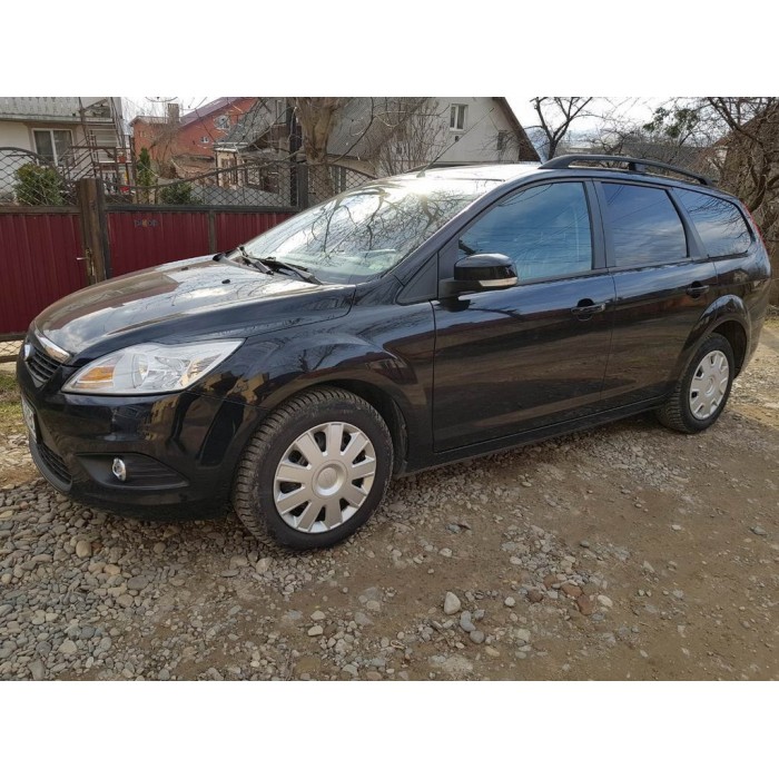 Алюмінієві рейлінги (Caravan, Чорні) для Ford Focus II 2005-2008 рр