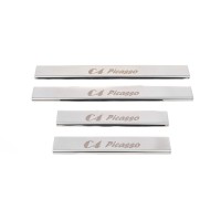 Накладки на пороги Carmos (4 шт., нерж.) для Citroen C-4 Picasso 2013-2022 рр