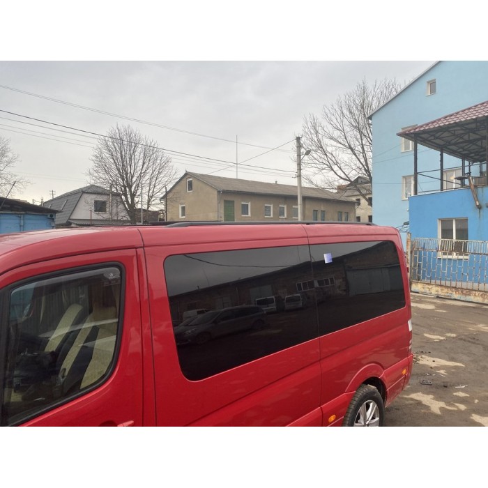 Рейлінги DD 340 см, Чорний мат, пластикова ніжка для Mercedes Sprinter W906 2006-2018 рр