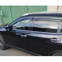 Ветровики с хромом (4 шт, Niken) для Nissan X-trail T32/Rogue 2014-2021 гг