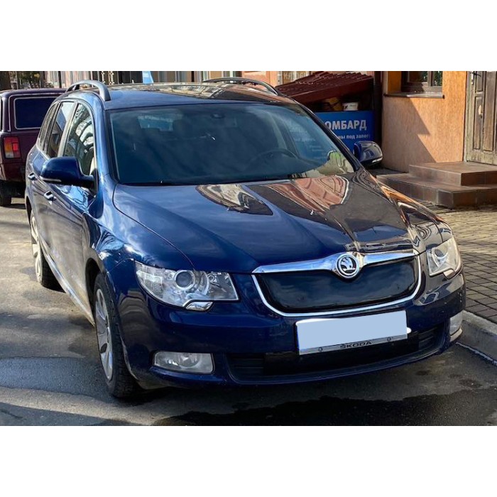 Зимова накладка на решітку (Верхня, 2008-2013) Глянцева для Skoda Superb рр