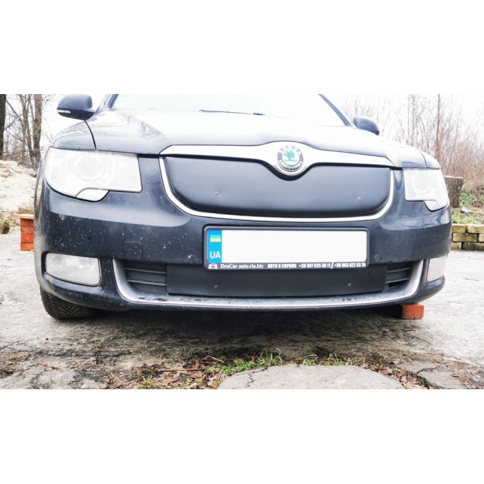 Зимова накладка на решітку (Верхня, 2008-2013) Глянцева для Skoda Superb рр