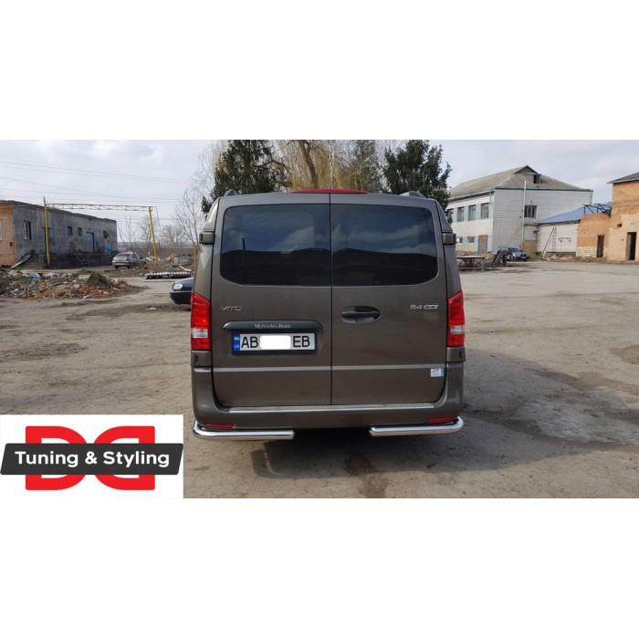 Задній захист кути AK003 (нерж.) для Mercedes Vito / V-class W447 2014- рр