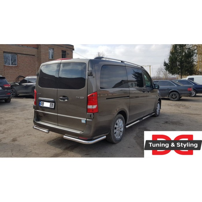 Задній захист кути AK003 (нерж.) для Mercedes Vito / V-class W447 2014- рр