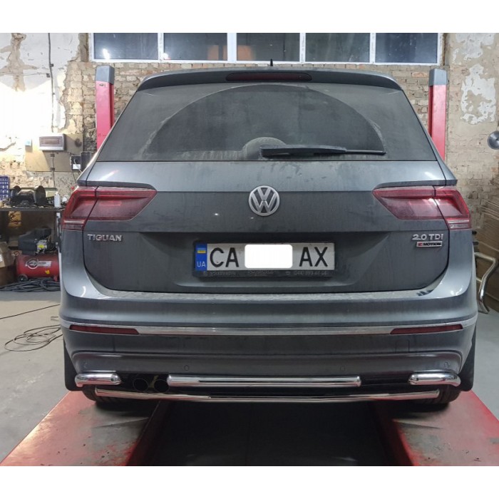 Задній захист AK001-2 (нерж) для Volkswagen Tiguan 2016-2023 рр