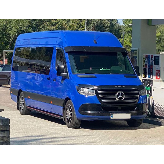 Бокові пороги Maya Red (2 шт., алюміній) Long/ExtraLong для Mercedes Sprinter W907/W910 2018- рр