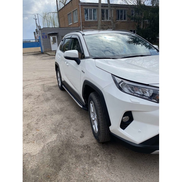 Бокові пороги OEM V1A (2 шт, алюміній) для Toyota Rav 4 2019- рр