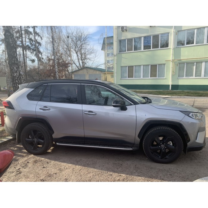 Бокові пороги OEM V1A (2 шт, алюміній) для Toyota Rav 4 2019- рр