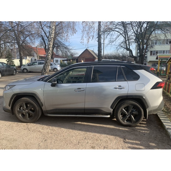 Бокові пороги OEM V1A (2 шт, алюміній) для Toyota Rav 4 2019- рр