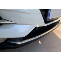 Накладка на передний бампер (2017-2025, нерж) Carmos - Турецкая сталь для Nissan Qashqai