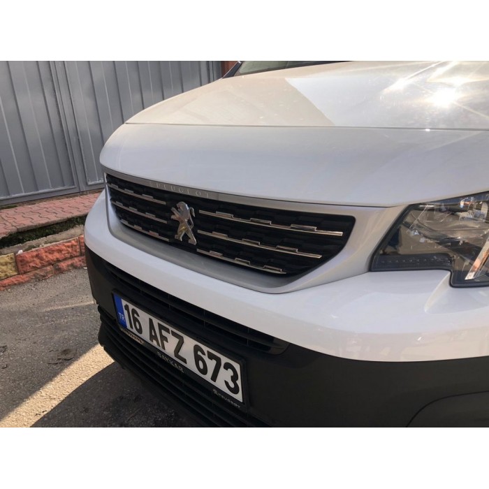 Накладки на решітку (нерж.) OmsaLine - Італійська нержавійка для Peugeot Partner/Rifter 2019- рр