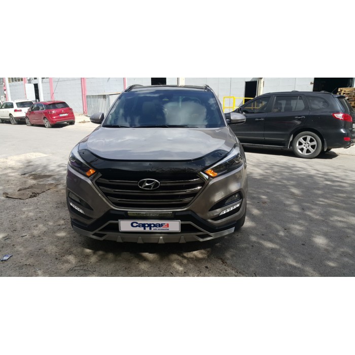 Дефлектор капота (EuroCap) для Hyundai Tucson TL 2016-2021 гг