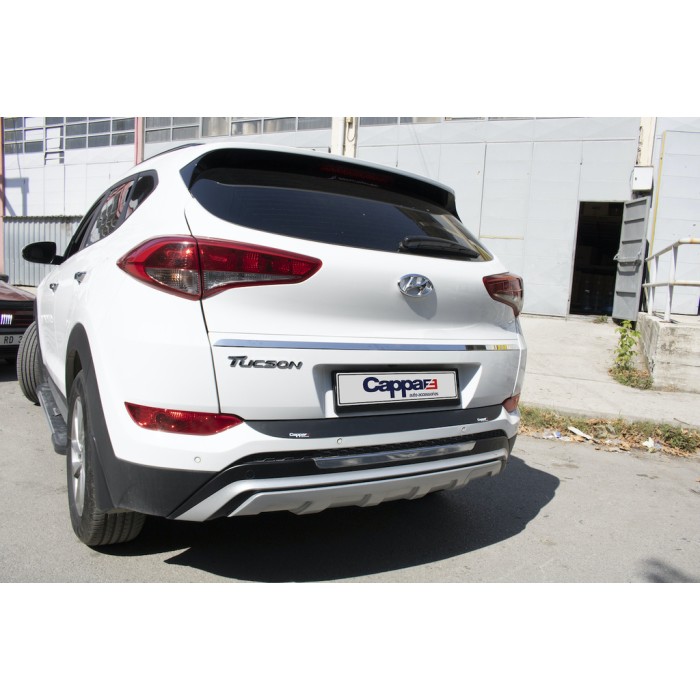 Накладка на задній бампер EuroCap 2016-2018 (ABS) для Hyundai Tucson TL рр