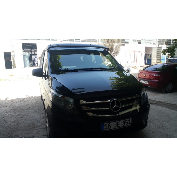 Козирьок на лобове скло (чорний глянець, 5мм) для Mercedes Vito / V-class W447 2014- рр