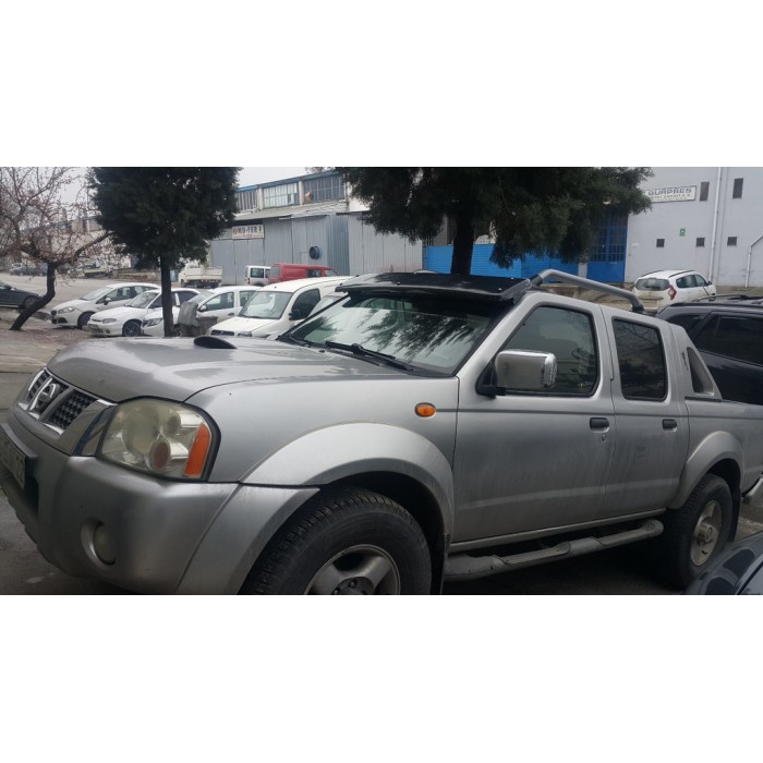 Козирьок на лобове скло (чорний глянець, 5мм) для Nissan NP300 1999-2015