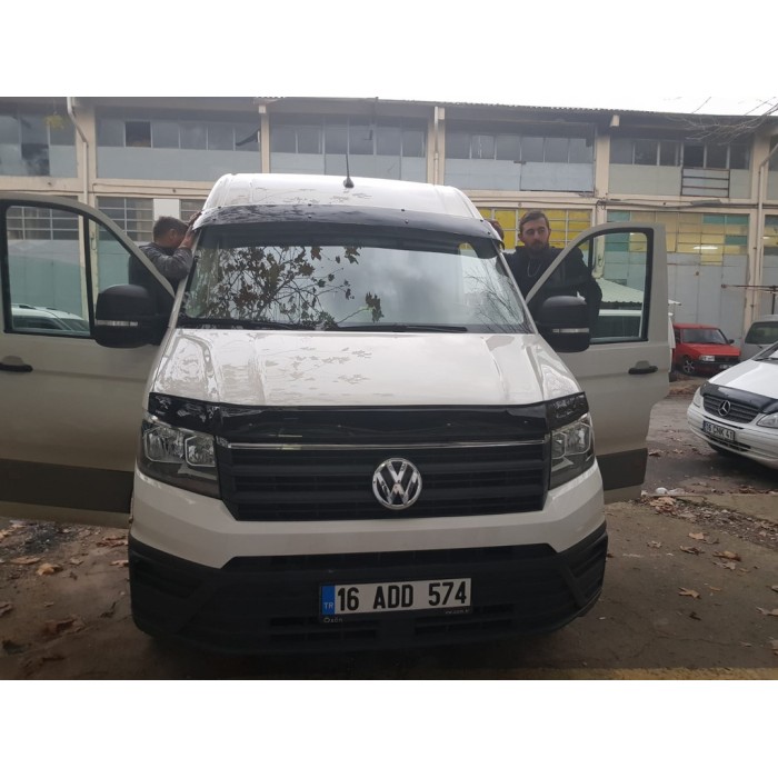 Дефлектор лобового скла (чорний глянець, 5мм) для Volkswagen Crafter 2016- рр