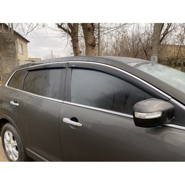 Вітровики з хром молдингом (4 шт, HIC) для Mazda CX-9 2007-2016рр