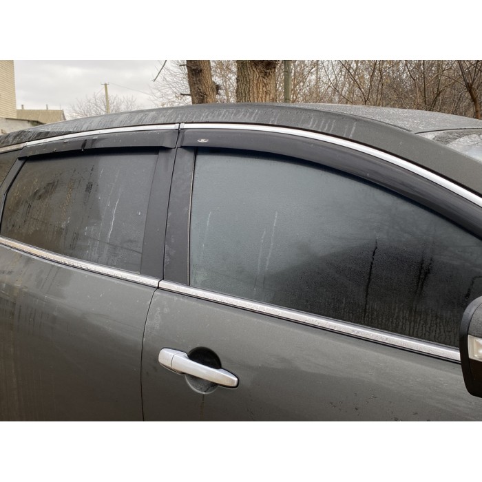 Вітровики з хром молдингом (4 шт, HIC) для Mazda CX-9 2007-2016рр