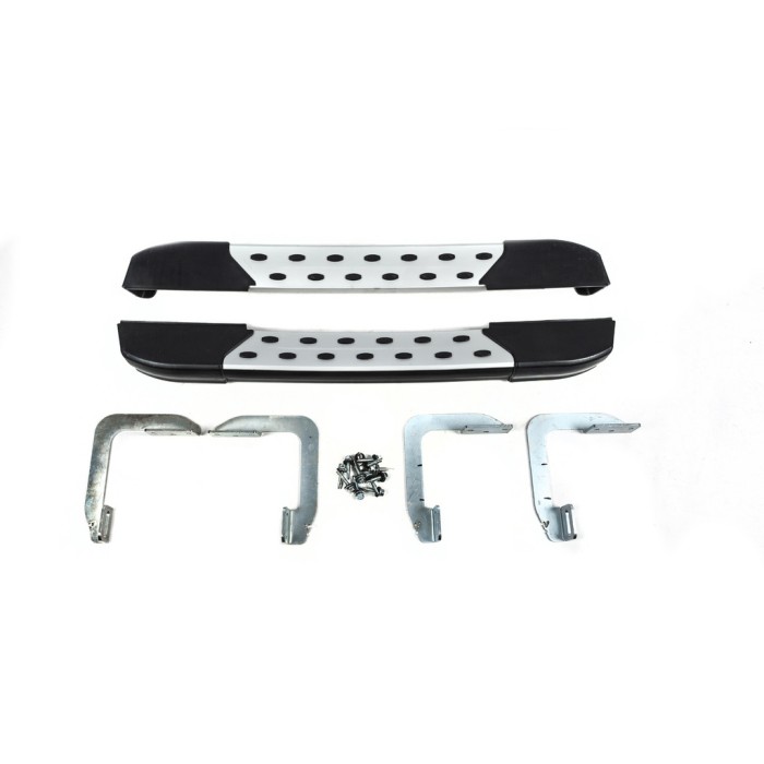 Боковые пороги DOT-Line за колесом (2 шт., алюм.) ExtraLong для Mercedes Sprinter W906 2006-2018 гг
