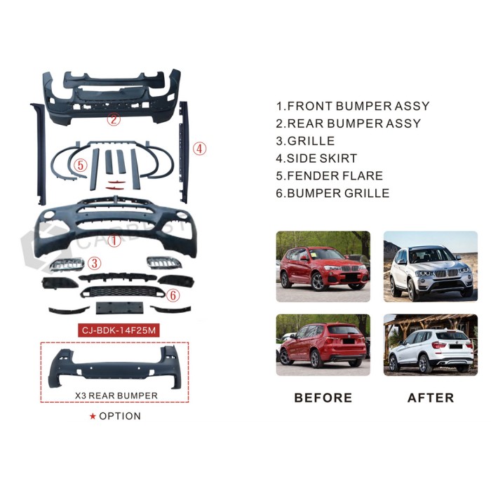 Комплект обвісів (M-Tech) для BMW X4 F-26 2014-2018 рр