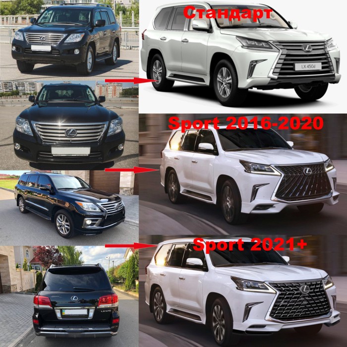 Комплект рестайлінгу з моделі 2008-2016 на TRD Sport () для Lexus LX570/450d