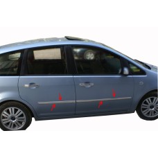 Молдинг дверний (4 шт, нерж.) Carmos - Турецька сталь для Ford C-Max 2004-2010 рр