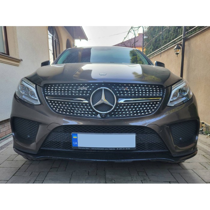 Тюнінг решітка радіатора (Diamond Black) З місцем під камеру для Mercedes GLE coupe C292 2015-2019 рр