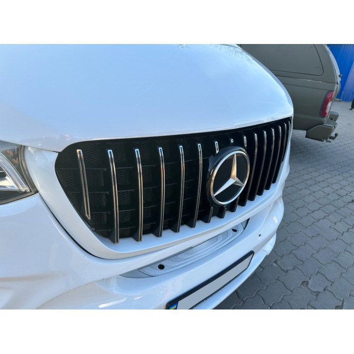 Передня решітка GT Chrome Premium (Під змінну рамку) для Mercedes Sprinter W907/W910 2018- рр