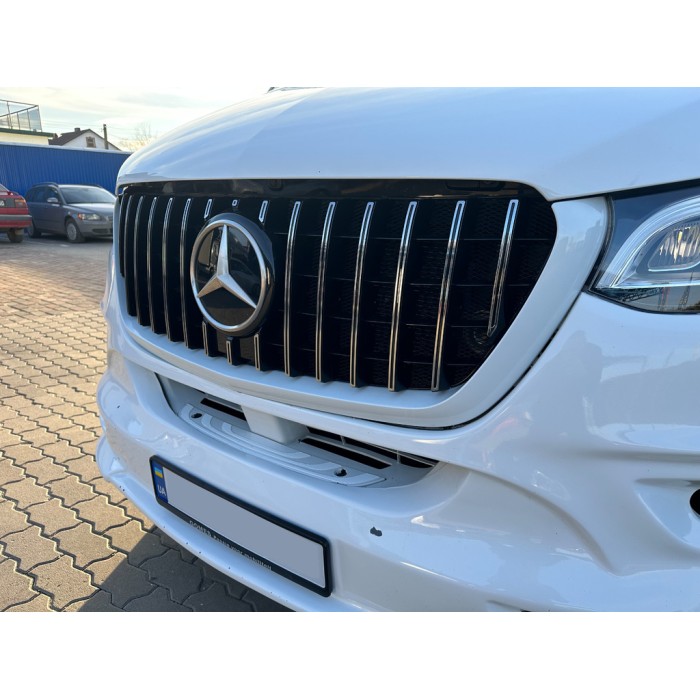 Передня решітка GT Chrome Premium (Під змінну рамку) для Mercedes Sprinter W907/W910 2018- рр