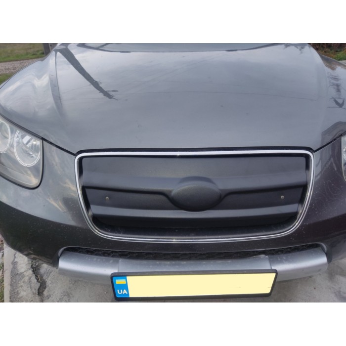 Зимова решітка 2005-2010 (верхня) Глянцева для Hyundai Santa Fe 2 рр