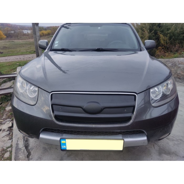 Зимова решітка 2005-2010 (верхня) Глянцева для Hyundai Santa Fe 2 рр