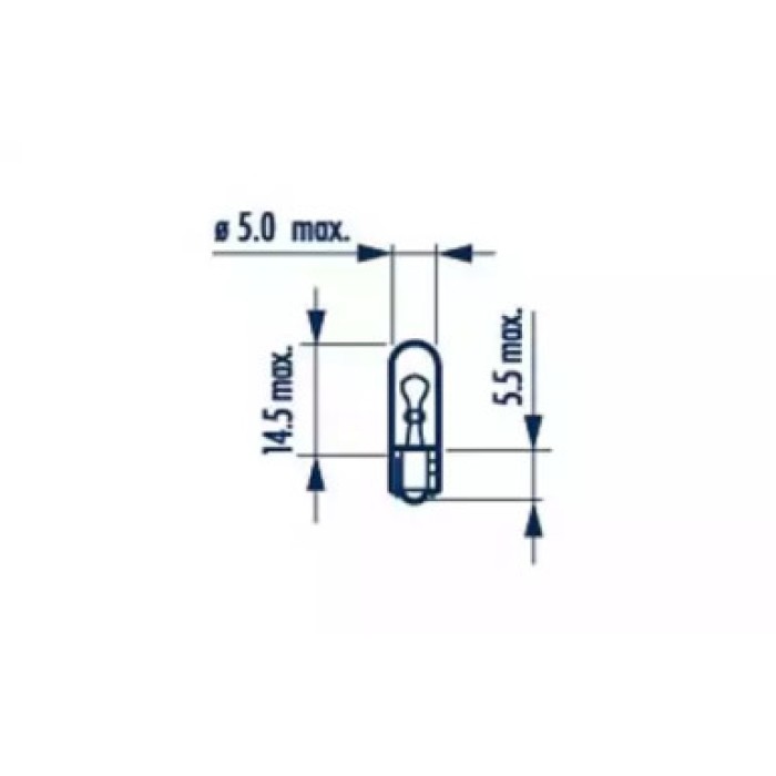 Вказівна лампа Narva 17037 W1,2W 12V W2X4,6d