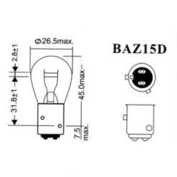 Вказівна лампа Narva 17881 P21/4W 12V 21/4W BAZ15d