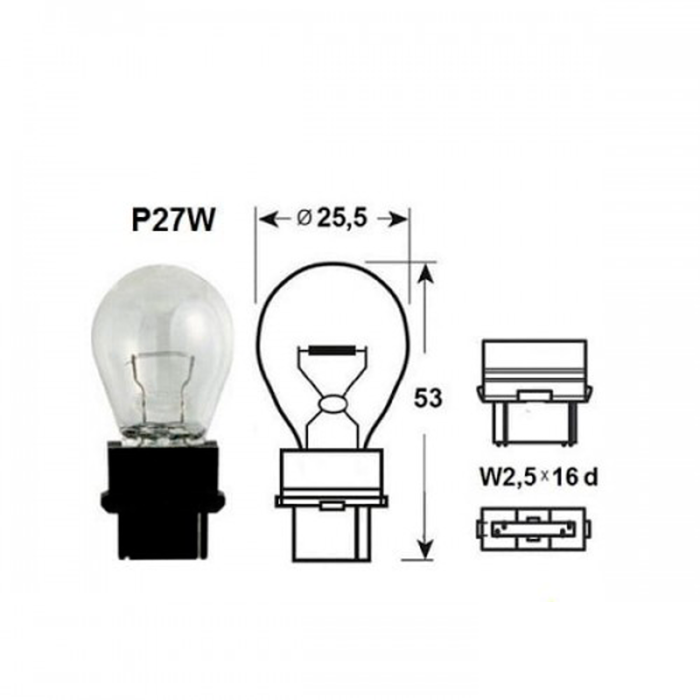 Вказівна лампа Narva 17941 P27W 12V 27W W2,5x16d