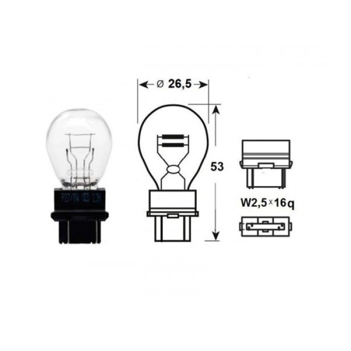 Вказівна лампа Narva 17945 P27/7W 12V 27/7W W2,5x16q