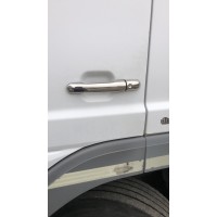 Накладки на ручки (2 шт, нерж) OmsaLine - Італійська нержавіюча сталь для Mercedes Atego