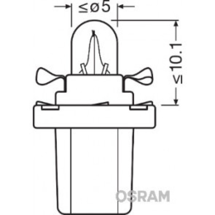 Вказівна лампа Osram 2721MF 1,2W 12V B8,5d 5X10FS