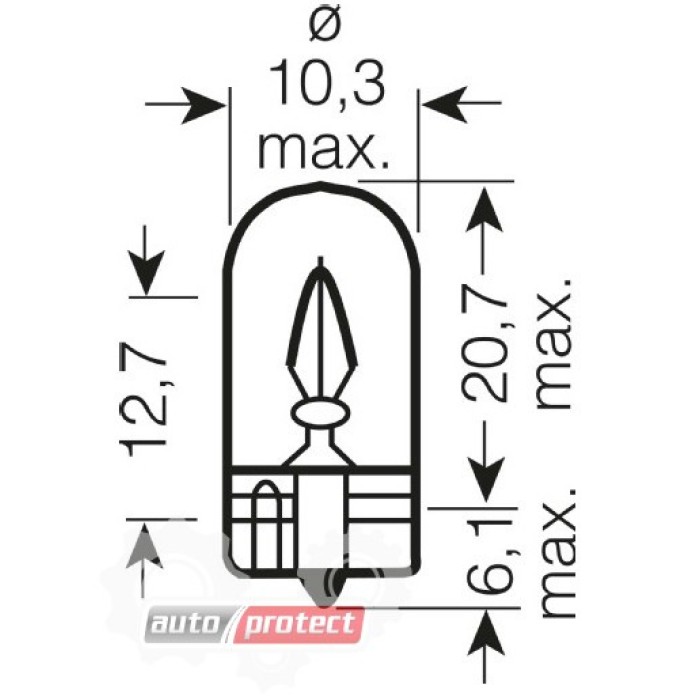 Вказівна лампа Osram 2821 W3W 12V W2.1X9.5D