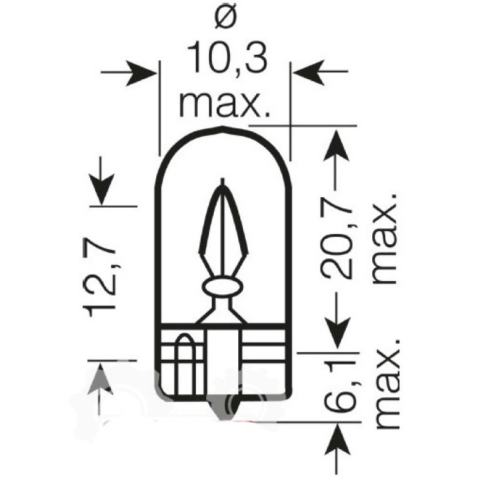 Вказівна лампа Osram 2845 W5W 24V W2.1X9.5D