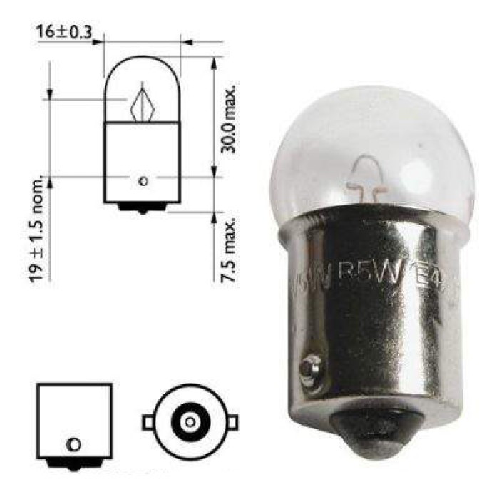 Вказівна лампа Osram 5008 R10W 12V BA15s