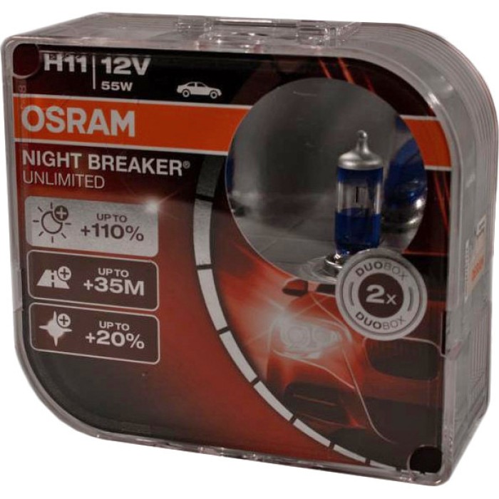 Лампа головного світла Osram H4 60/55W Night Breaker Laser -2025110% 64193NBL110