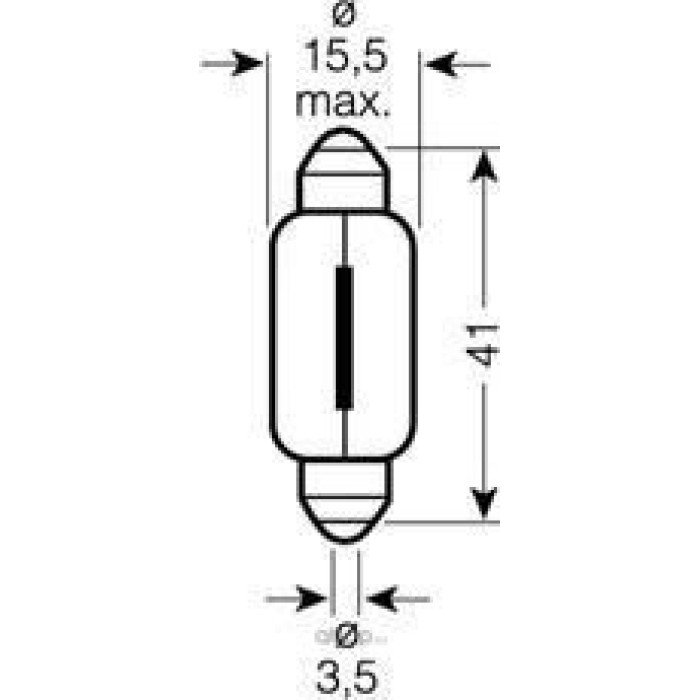 Вказівна лампа Osram 6453 C15W 41mm 24V SV8.5-8