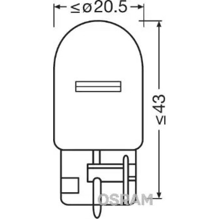 Вказівна лампа Osram 7505 W21W 12V 21W W3x16d (2 шт)