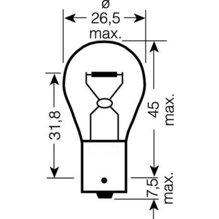 Вказівна лампа Osram 7506 P21W 12V 21W BA15s