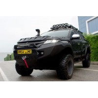 Передний бампер Dakar Чёрный с сенсором, с LED баром -2025 Защита картера для Mitsubishi L200 2015-2025 гг
