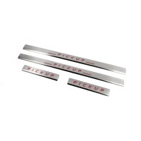 Накладки на пороги Carmos V2 (4 шт, нерж) для Nissan NP300 1999-2015