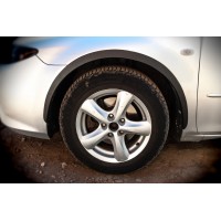 Накладки на арки (SD-SW) (4 шт, черные, ABS-пластик) для Mazda 6 2003-2008 гг